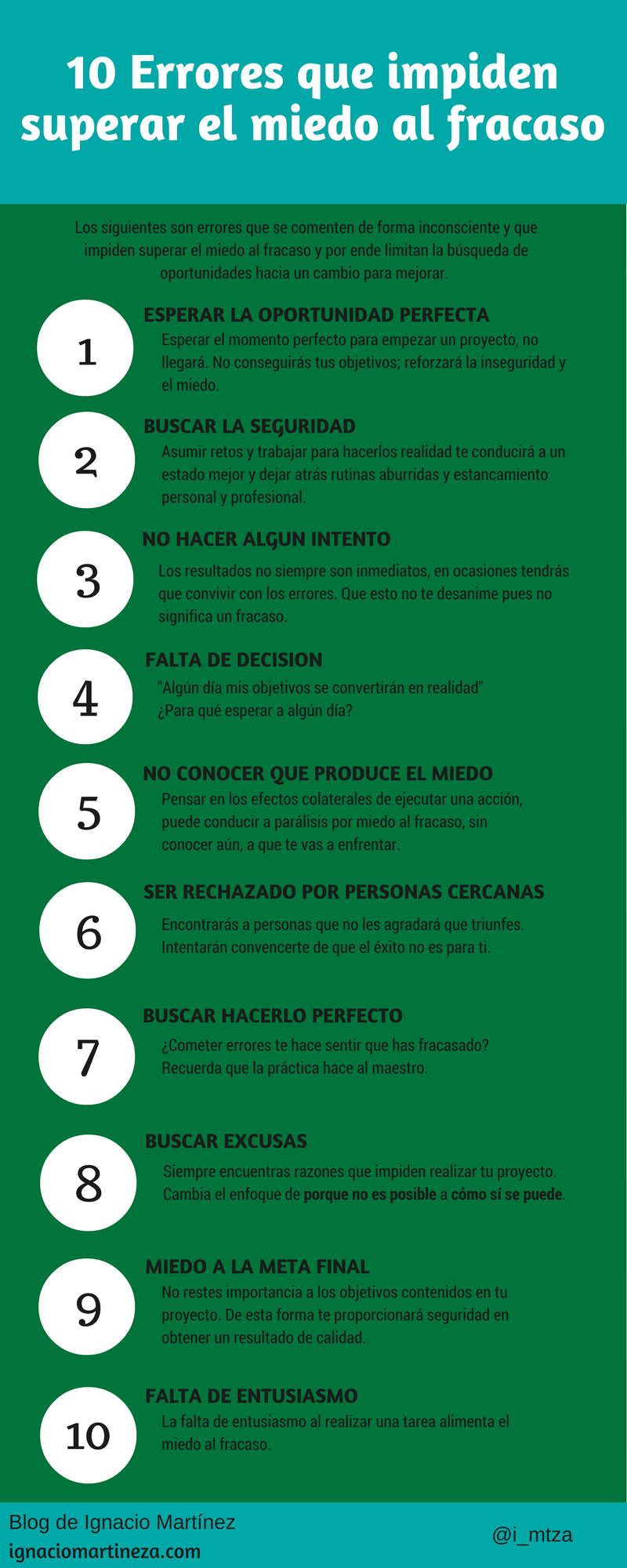 Infografía superar el miedo al fracaso
