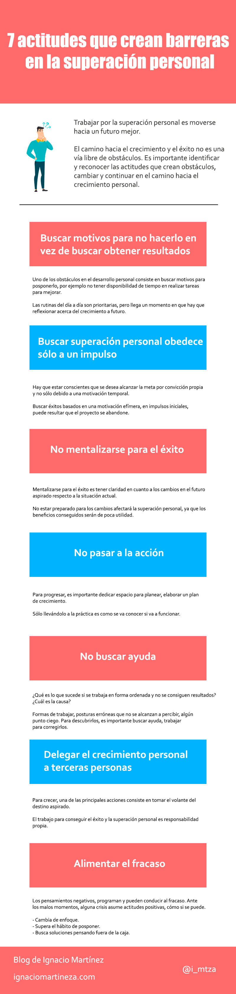 Infografía - 7 actitudes que crean barreras en la superación personal