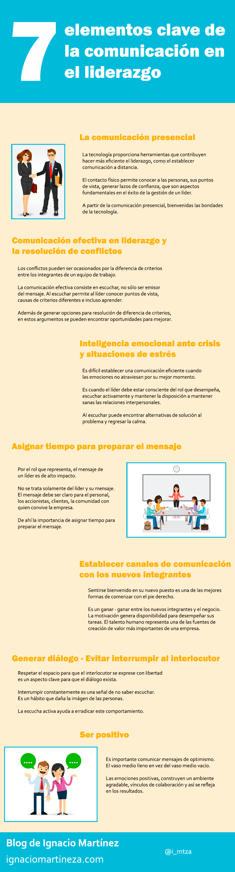 Infografía - 7 elementos clave de la comunicación en el liderazgo