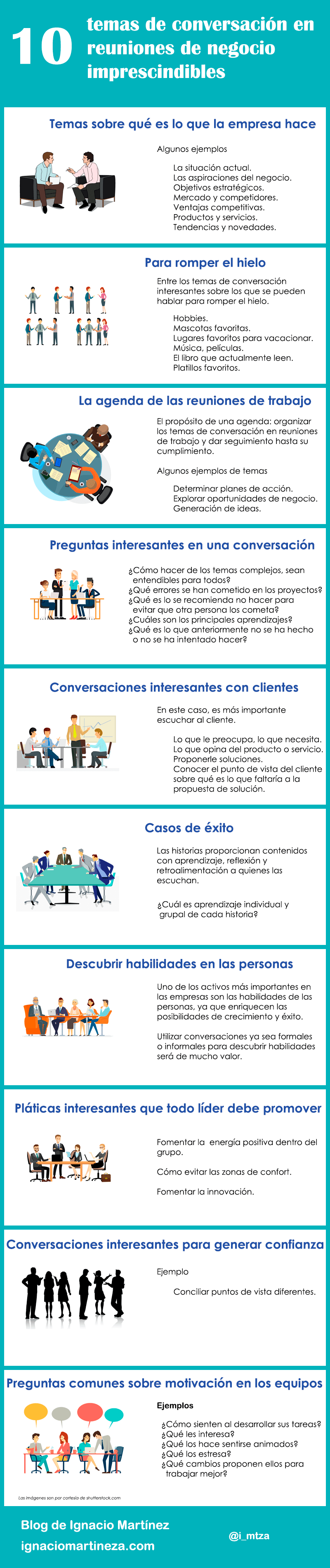 Infografìa - 10 temas de conversación en reuniones de negocio
