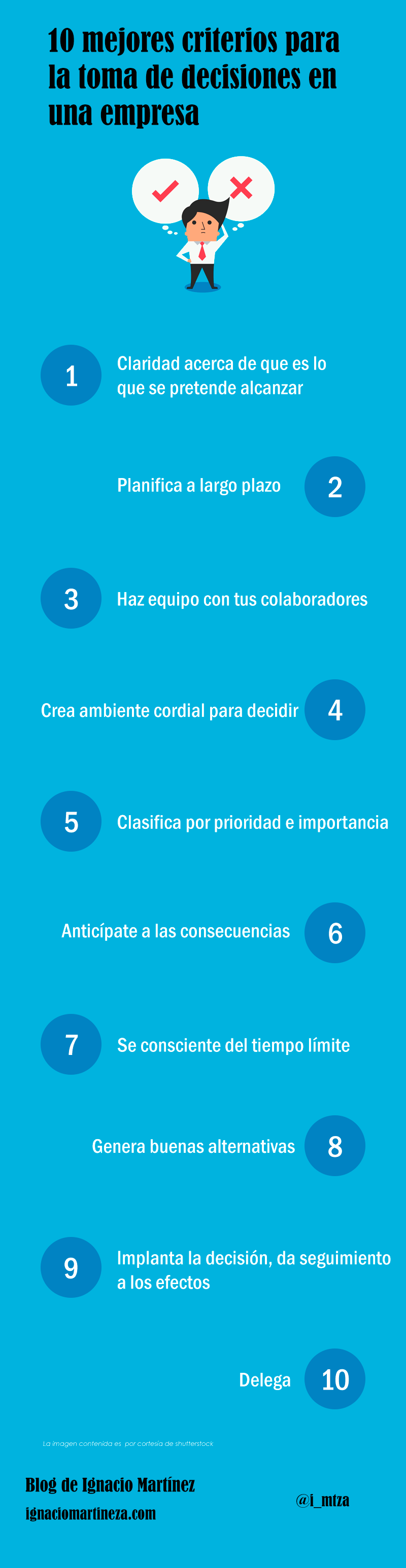 Infografía - 10 mejores criterios para la toma de decisiones en una empresa