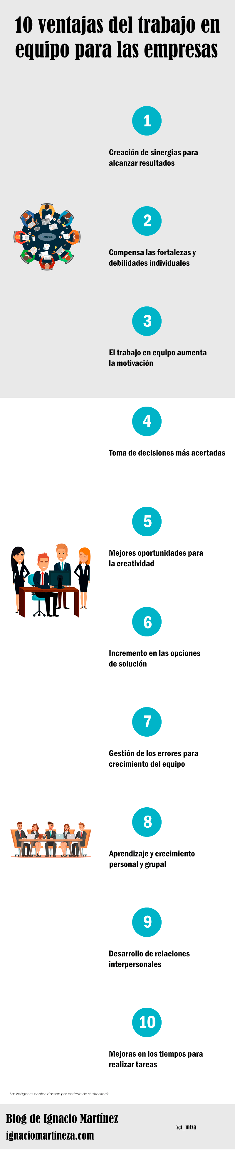 Infografía - 10 ventajas del trabajo en equipo para las empresas